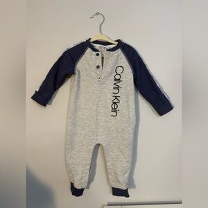 Calvin Klein Gray and Navy Kids One Piece 12m